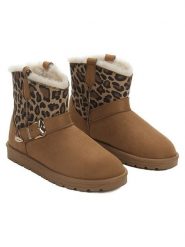ISLAND BOOT Botki zimowe "Winter Leo" w kolorze jasnobrązowym rozmiar: 37. Brązowe botki damskie Island Boot, na zimę, bez obcasa, bez zapięcia. Za 91.99 zł.
