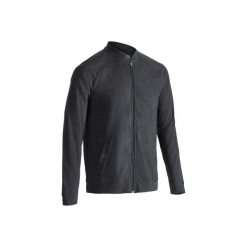 Bluza na zamek Gym & Pilates 100 męska. Szare bluzy bez kaptura męskie DOMYOS, m, z bawełny. W wyprzedaży za 29.99 zł.