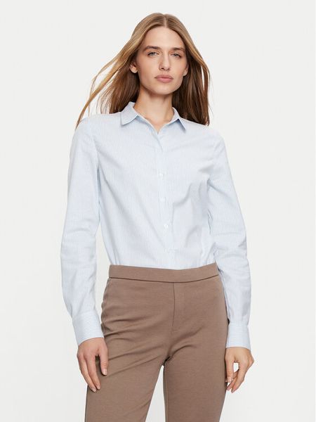 Fransa Koszula 20608315 Błękitny Regular Fit. Niebieskie koszule damskie Fransa, m, bez wzorów, z bawełny, bez kołnierzyka, bez ramiączek. Za 139.99 zł.