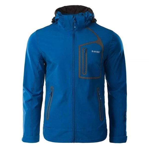 Kurtka męska Softshell Hi-Tec Nils - niebieska, Rozmiar M. Niebieskie kurtki męskie Hi-tec, m, bez wzorów, z materiału, bez kaptura. Za 199.99 zł.