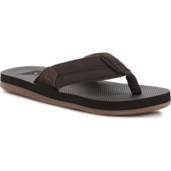 Klapki Quiksilver AQYL100633 brązowe. Brązowe klapki i japonki męskie z materiału. Za 255.44 zł.