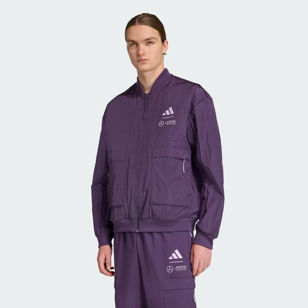 Kurtka typu bomber Mercedes-AMG Petronas Formula One Team Premium Woven. Fioletowe kurtki męskie Adidas, bez wzorów, klasyczne, bez kaptura. Za 529.00 zł.