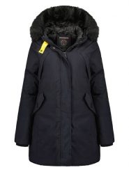 Geographical Norway Parka "Cherifa" w kolorze granatowym rozmiar: M. Niebieskie parki damskie Geographical Norway, m, z aplikacjami. Za 202.50 zł.