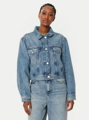 Tommy Hilfiger Kurtka jeansowa WW0WW43731 Niebieski Straight Fit. Niebieskie kurtki damskie Tommy Hilfiger, bez wzorów, z bawełny, bez kaptura. W wyprzedaży za 379.99 zł.