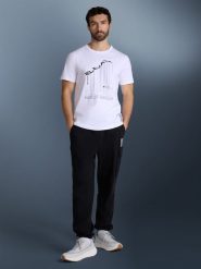 4F T-shirt regular z nadrukiem męski - biały M. Białe t-shirty męskie 4f, m, bez wzorów, z bawełny, bez kołnierzyka. Za 69.99 zł.