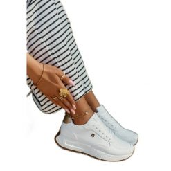 Lekkie Buty Sportowe Damskie Big Star RR274629 HI-POLY System Białe. Białe buty sportowe na co dzień damskie bez wzorów. Za 224.56 zł.
