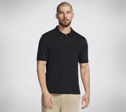Koszulka polo Skechers Off Duty GO DRI. Czarne koszulki polo męskie Skechers, m, bez wzorów, z bawełny, bez ramiączek. Za 129.99 zł.