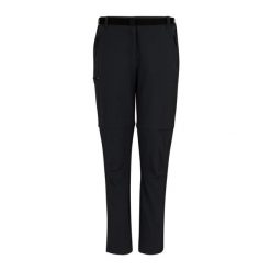 Damskie Spodnie Turystyczne Xert Stretch Z Zamkiem Błyskawicznym. Czarne spodnie materiałowe damskie Regatta, bez wzorów, z elastanu. Za 339.99 zł.