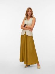 Vero Moda Spódnica w kolorze oliwkowym rozmiar: XL. Brązowe spódniczki damskie Vero Moda, xl, bez wzorów, z podwyższonym stanem, maxi. Za 114.44 zł.
