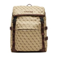 Plecak Guess. Brązowe plecaki damskie Guess, z aplikacjami. Za 439.99 zł.