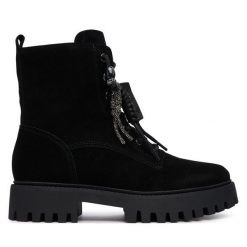 Trapery Guess. Czarne trapery damskie Guess, bez obcasa. Za 674.99 zł.