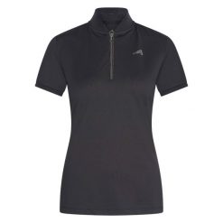 Damska koszulka jeździecka z zamkiem błyskawicznym Euro-Star Ramona. Czarne t-shirty damskie EURO-STAR, xl, bez wzorów, z materiału, bez kołnierzyka. Za 190.00 zł.
