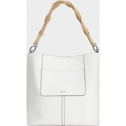 Parfois - Torebka. Białe torebki klasyczne damskie Parfois, bez wzorów, z materiału, duże, bez dodatków. Za 119.90 zł.