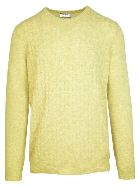 Malo Optimum Sweter w kolorze jasnożółtym rozmiar: XL. Żółte swetry męskie Malo Optimum, xl, bez wzorów, z kaszmiru, bez kołnierzyka. Za 382.99 zł.
