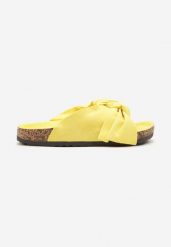Żółte Klapki z Kokardą z Przodu Raliora. Żółte sukienki niemowlęce Born2be, na lato, bez wzorów, bez ramiączek. Za 34.99 zł.