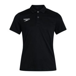 Koszulka T-Shirt damski Speedo Club Dry Polo. Czarne bluzki sportowe damskie Speedo, l, bez wzorów, z bawełny, bez ramiączek. Za 74.99 zł.