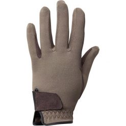 Rękawiczki jeździeckie dla dzieci FOUGANZA Basic. Brązowe rękawiczki dziecięce FOUGANZA, z elastanu, bez ramiączek. Za 39.99 zł.