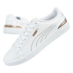 Buty Puma Vikky 395085 01 białe. Białe buty sportowe na co dzień damskie bez wzorów, ze skóry ekologicznej, Puma Vikky. Za 414.66 zł.