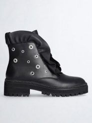 Liu Jo Skórzane botki w kolorze czarnym rozmiar: 36. Czarne botki damskie Liu Jo, bez obcasa, bez zapięcia. Za 565.65 zł.