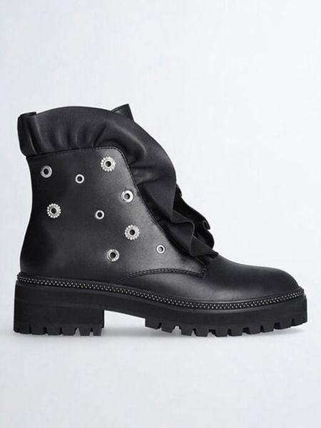 Liu Jo Skórzane botki w kolorze czarnym rozmiar: 36. Czarne botki damskie Liu Jo, bez obcasa, bez zapięcia. Za 565.65 zł.