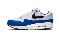 Buty sportowe Air Max 1 - Nike - Głęboki niebieski. Niebieskie buty sportowe na co dzień męskie Nike, z materiału, bez zapięcia, trekkingowe, nike air max. Za 759.65 zł.