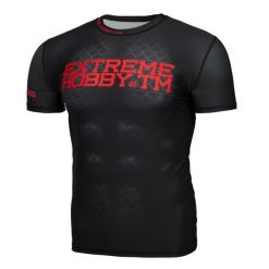 Koszulka Męska na siłownię rashguard MMA EXTREME HOBBY BLACK ARMOUR. Czarne bielizna termoaktywna męska EXTREME HOBBY, m, bez wzorów, z bawełny. Za 199.00 zł.