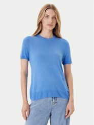 Calvin Klein Sweter LV044A307G Niebieski Regular Fit. Niebieskie swetry klasyczne damskie CALVIN KLEIN, xl, z wiskozy, bez kołnierzyka. Za 219.99 zł.