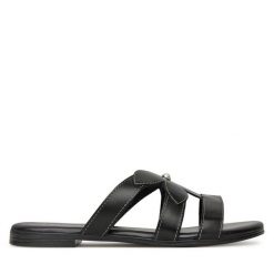 Klapki Lasocki. Czarne klapki damskie Lasocki, bez wzorów, bez obcasa. Za 129.99 zł.