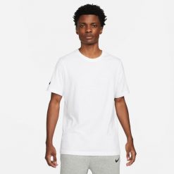 Koszulka z krótkim rękawem Męska Nike CJ1682-002 Biały. Białe t-shirty sportowe męskie Nike, m, z bawełny, bez ramiączek, na fitness i siłownię. Za 139.00 zł.