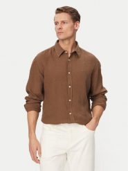 BOSS Koszula Relegant 50567579 Zielony Regular Fit. Zielone koszule męskie Boss, m, bez wzorów, ze lnu, bez kołnierzyka, bez ramiączek. Za 499.99 zł.