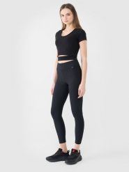4F Legginsy dzianinowe damskie - czarne S. Czarne legginsy damskie 4f, s, bez wzorów, z dzianiny. W wyprzedaży za 59.99 zł.