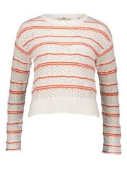 ESPRIT Sweter w kolorze kremowo-czerwonym rozmiar: XL. Brązowe swetry klasyczne damskie Esprit, xl, z bawełny, bez kołnierzyka. Za 120.95 zł.