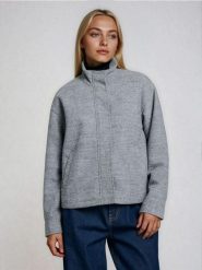 Kurtka z domieszką wełny - szary. Szare kurtki damskie Sinsay, l, bez wzorów, z wełny, bez kaptura. Za 89.99 zł.