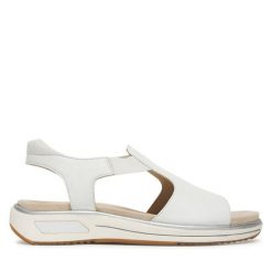 Sandały Ara. Białe sandały damskie Ara, bez wzorów, bez obcasa, na płaskiej podeszwie. Za 429.99 zł.