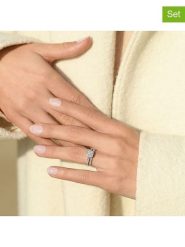 CARATELLI Złote pierścionki (2 szt.) "Mon vue le plus cher" z diamentami rozmiar: 50. Szare pierścionki damskie CARATELLI, z diamentem, złote. Za 3,305.99 zł.