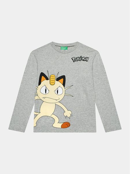 United Colors Of Benetton Bluzka POKEMON 3VR5C10GT Szary Regular Fit. Szare t-shirty chłopięce United Colors Of Benetton, bez wzorów, z bawełny, bez ramiączek. Za 49.99 zł.