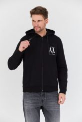 ARMANI EXCHANGE Czarna męska bluza z kapturem, Rozmiar M. Czarne bluzy z kapturem męskie Armani Exchange, l. W wyprzedaży za 368.99 zł.