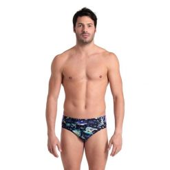 Kąpielówki męskie slipy kąpielowe sportowe na basen Arena Fun Planet. Czarne kąpielówki męskie Arena, m, bez wzorów, do pływania. Za 179.99 zł.