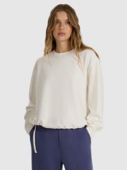 4F Bluza dresowa nierozpinana z modalem damska - biała XL. Białe bluzy bez kaptura damskie 4f, uniwersalny, bez wzorów, z dresówki, bez ramiączek, bez kaptura. W wyprzedaży za 149.99 zł.