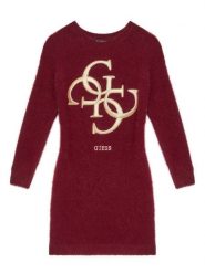 Guess Sukienka dzianinowa J5BK08 Z0720 Czerwony Regular Fit. Czerwone sukienki dziewczęce Guess, z aplikacjami, z dzianiny, bez ramiączek. Za 199.99 zł.