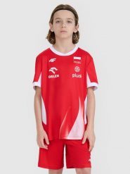 4F Koszulka meczowa replika wyjazdowa dziecięca 4F x Polska Siatkówka - czerwona 146/152 (10-12 lat). Czerwone koszulki dziewczęce 4f, bez wzorów, z dzianiny, bez ramiączek. Za 179.99 zł.