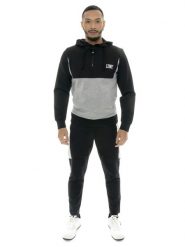 Bluza z kaptur na trening na co dzień. Szare bluzy sportowe męskie LEONE 1947 APPAREL, bez wzorów, z dresówki, bez kołnierzyka, bez ramiączek. Za 437.84 zł.