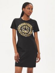 Just Cavalli Sukienka codzienna 76PAOG12 Czarny Regular Fit. Czarne sukienki damskie Just Cavalli, na co dzień, xs, bez wzorów, z bawełny, bez kołnierzyka, bez ramiączek, proste. Za 909.99 zł.