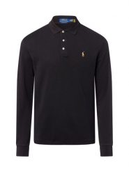 Polo Ralph Lauren Męska koszulka polo z długim rękawem Mężczyźni Bawełna czarny jednolity, M. Czarne koszulki męskie z długim rękawem Polo Ralph Lauren, m, z bawełny. Za 449.95 zł.