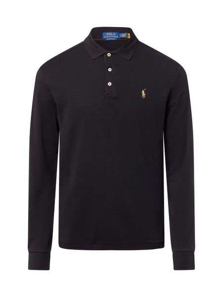 Polo Ralph Lauren Męska koszulka polo z długim rękawem Mężczyźni Bawełna czarny jednolity, M. Czarne koszulki męskie z długim rękawem Polo Ralph Lauren, m, z bawełny. Za 449.95 zł.