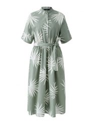 Oui Sukienka w kolorze zielono-białym rozmiar: 34. Zielone sukienki damskie Oui, bez wzorów, z bawełny, bez kołnierzyka, bez ramiączek, maxi. Za 335.02 zł.