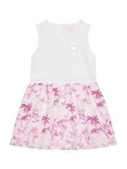 Guess Sukienka codzienna K5GK26 WH710 Biały Regular Fit. Białe sukienki dziewczęce Guess, z aplikacjami, z bawełny, bez ramiączek. Za 169.99 zł.