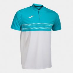 Koszulka męska Joma Smash Short Sleeve Polo white/blue S. Białe koszulki polo męskie Joma, m, bez wzorów, z poliesteru, bez ramiączek. Za 166.00 zł.