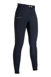 Damskie spodnie jeździeckie o pełnej przyczepności HKM Rosegold Glamour Winter. Czarne spodnie materiałowe damskie HKM, bez wzorów, z materiału, eleganckie. Za 353.00 zł.