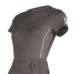 Damska koszulka do jazdy konnej Tattini Passiflora PE 2025. Szare bluzki damskie TATTINI, bez wzorów, sportowe, bez kołnierzyka, bez ramiączek. Za 297.50 zł.